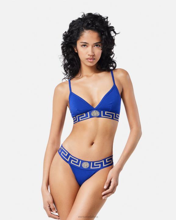 zils apakšveļa un pludmales apģērbs Versace 806B1046 sievietes greca border bralette
