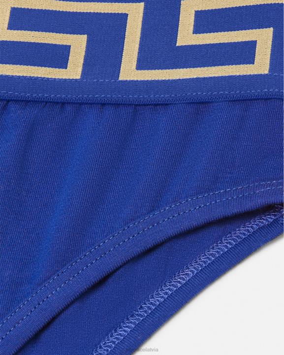 zils apakšveļa un pludmales apģērbs Versace 806B1058 sievietes greca border biksītes ar augstām kājām