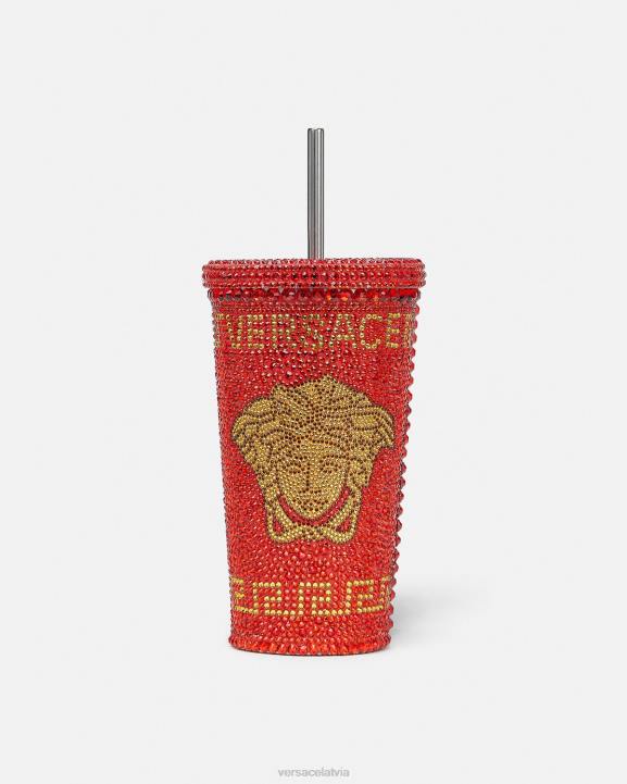 sarkans apakšveļa un pludmales apģērbs Versace 806B1207 sievietes kristāla medūzas ceļojumu kauss