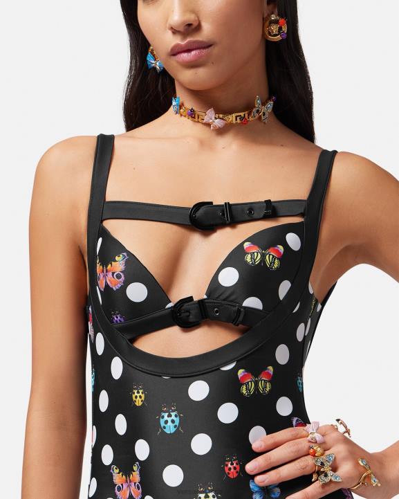 drukāt apakšveļa un pludmales apģērbs Versace 806B1117 sievietes tauriņu viendaļīgs peldkostīms