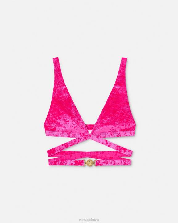 fuksija apakšveļa un pludmales apģērbs Versace 806B1173 sievietes medusa '95 samta bikini tops