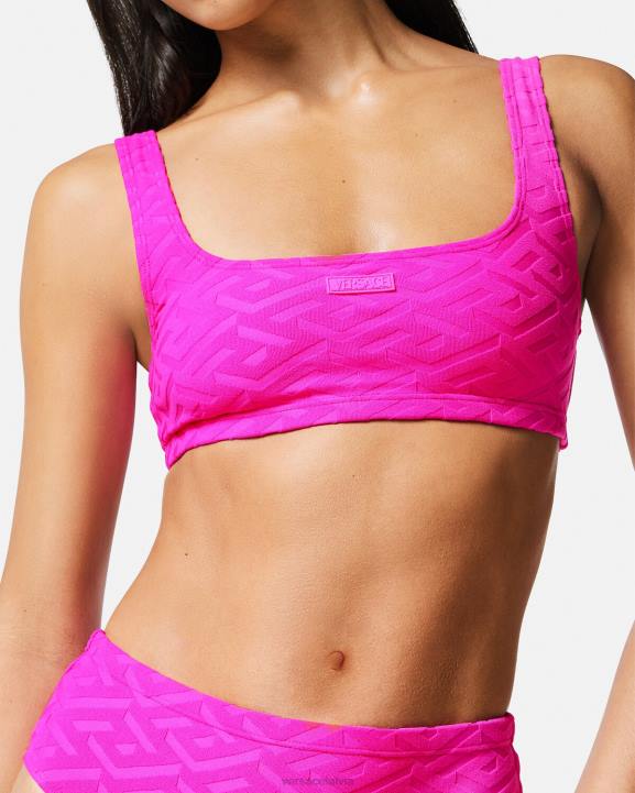 fuksija apakšveļa un pludmales apģērbs Versace 806B1182 sievietes la greca dvieļu bikini tops