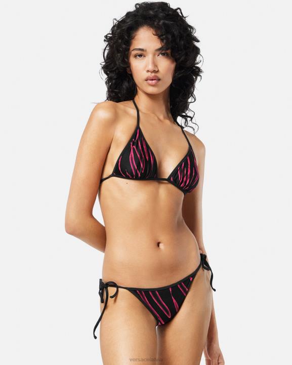 fuksija un apdruka apakšveļa un pludmales apģērbs Versace 806B1168 sievietes apgriežamas visas bikini apakšbikses