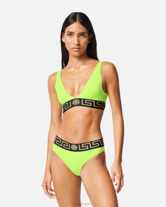 laims apakšveļa un pludmales apģērbs Versace 806B1175 sievietes greca border bikini tops