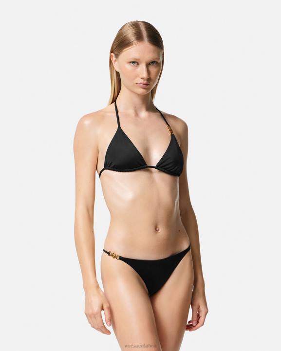 melns apakšveļa un pludmales apģērbs Versace 806B1145 sievietes medusa \'95 trīsstūra bikini tops