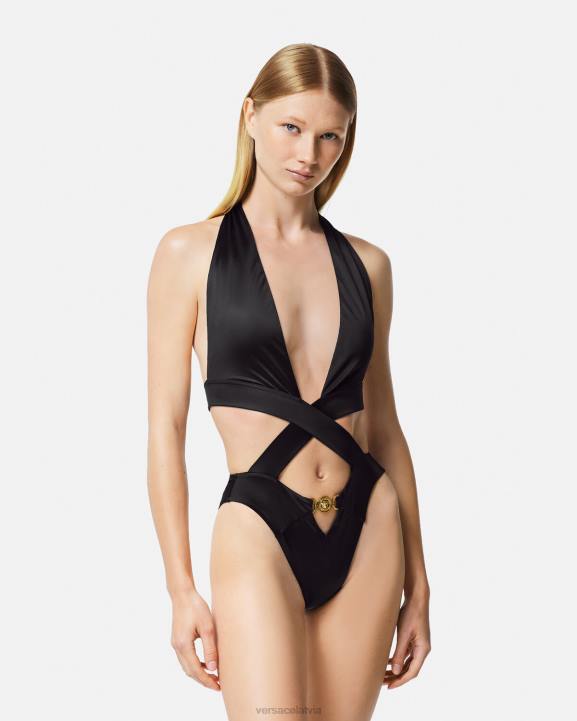 melns apakšveļa un pludmales apģērbs Versace 806B1149 sievietes medusa \'95 viendaļīgs peldkostīms