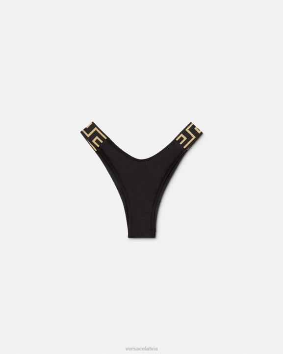 melns apakšveļa un pludmales apģērbs Versace 806B1157 sievietes greca border bikini bikses