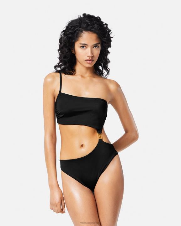 melns apakšveļa un pludmales apģērbs Versace 806B1181 sievietes greca izgriezts peldkostīms