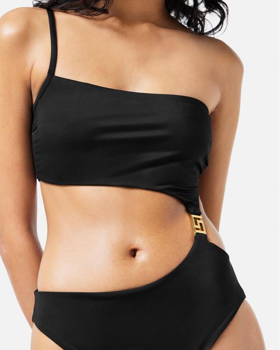 melns apakšveļa un pludmales apģērbs Versace 806B1181 sievietes greca izgriezts peldkostīms