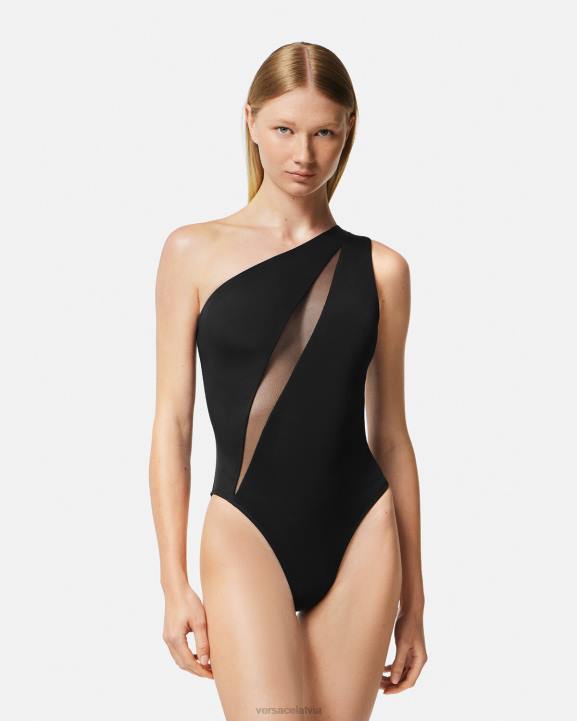 melns apakšveļa un pludmales apģērbs Versace 806B1184 sievietes griezts viendaļīgs peldkostīms