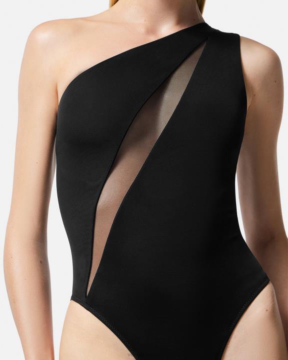 melns apakšveļa un pludmales apģērbs Versace 806B1184 sievietes griezts viendaļīgs peldkostīms