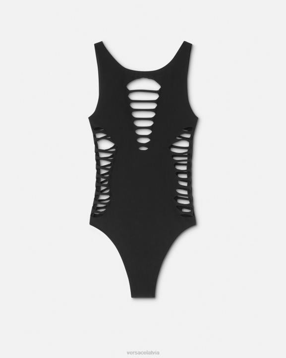 melns apakšveļa un pludmales apģērbs Versace 806B1185 sievietes griezts viendaļīgs peldkostīms