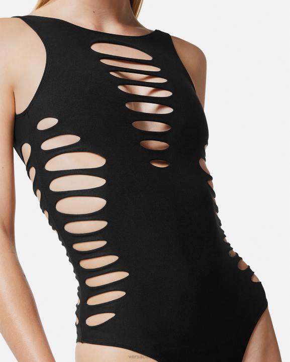 melns apakšveļa un pludmales apģērbs Versace 806B1185 sievietes griezts viendaļīgs peldkostīms