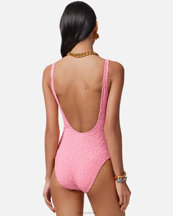 rozā apakšveļa un pludmales apģērbs Versace 806B1122 sievietes allover dvieļu peldkostīms