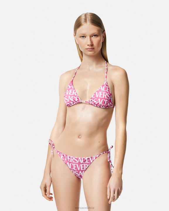 rozā un apdruka apakšveļa un pludmales apģērbs Versace 806B1164 sievietes viscaur bikini tops