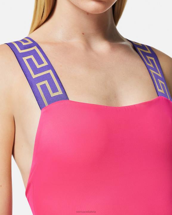 viena krāsa apakšveļa un pludmales apģērbs Versace 806B1180 sievietes greca border viendaļīgs peldkostīms