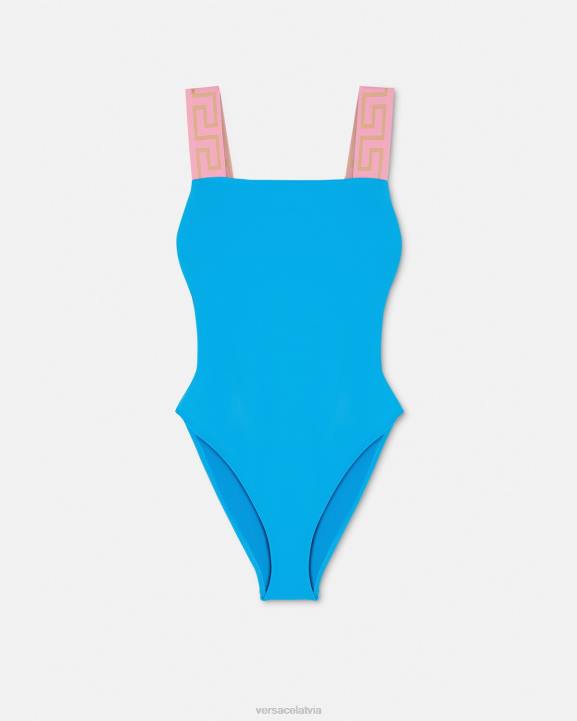 zils apakšveļa un pludmales apģērbs Versace 806B1136 sievietes greca border viendaļīgs peldkostīms