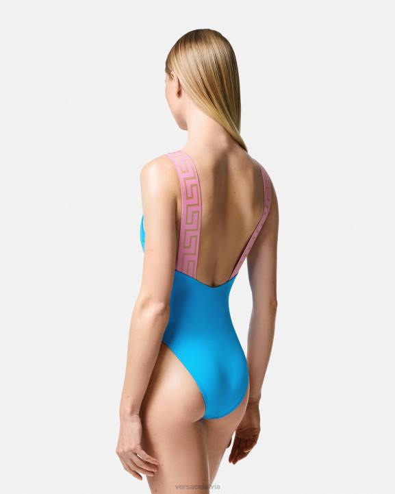 zils apakšveļa un pludmales apģērbs Versace 806B1136 sievietes greca border viendaļīgs peldkostīms