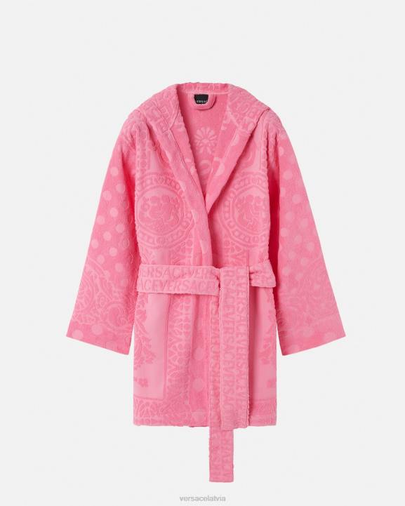 rozā apakšveļa un pludmales apģērbs Versace 806B1081 sievietes gliemežvāku baroka stila īss peldmētelis