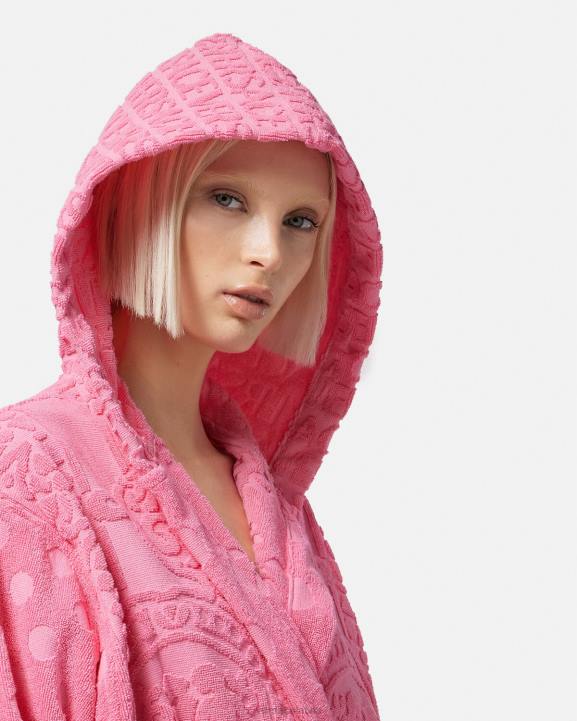 rozā apakšveļa un pludmales apģērbs Versace 806B1081 sievietes gliemežvāku baroka stila īss peldmētelis