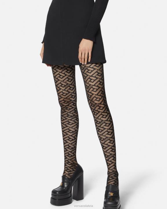 melns apakšveļa un pludmales apģērbs Versace 806B1104 sievietes la greca zeķubikses