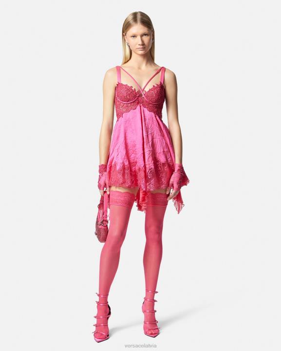 rozā apakšveļa un pludmales apģērbs Versace 806B1111 sievietes mežģīņu zeķes