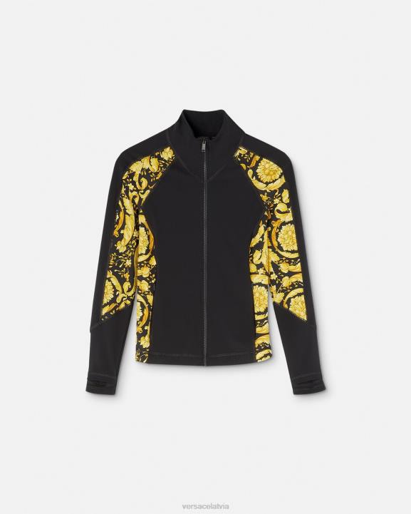 melns apģērbs Versace 806B231 sievietes barocco trenažieru jaka