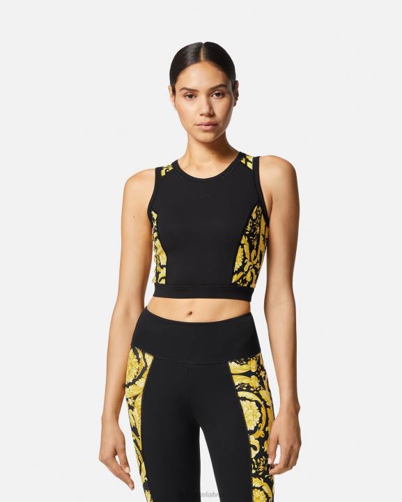 melns apģērbs Versace 806B232 sievietes barocco gym sporta krūšturis