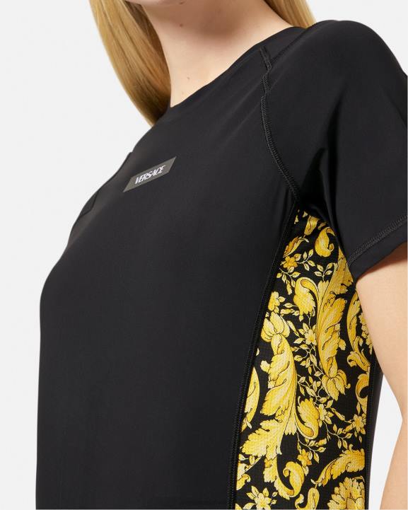 melns apģērbs Versace 806B242 sievietes barocco sporta krekls