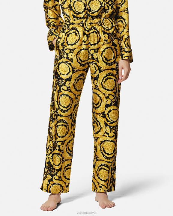 drukāt apakšveļa un pludmales apģērbs Versace 806B1026 sievietes baroko apdrukas zīda pidžamas apakšbikses