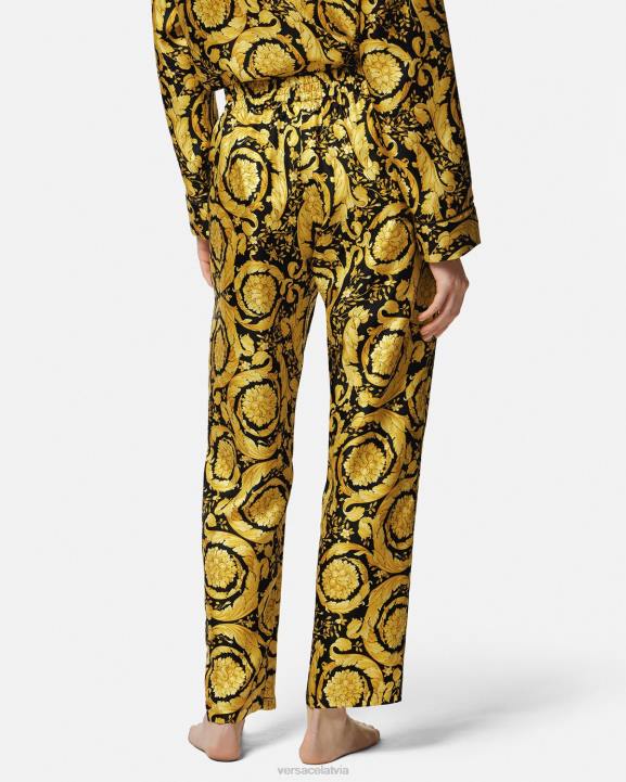 drukāt apakšveļa un pludmales apģērbs Versace 806B1026 sievietes baroko apdrukas zīda pidžamas apakšbikses