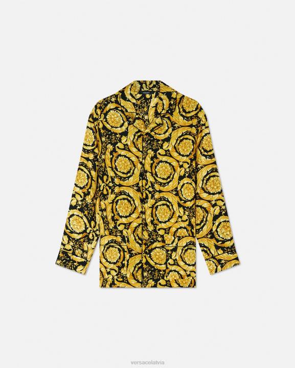 drukāt apakšveļa un pludmales apģērbs Versace 806B1027 sievietes baroka apdrukas zīda pidžamas krekls