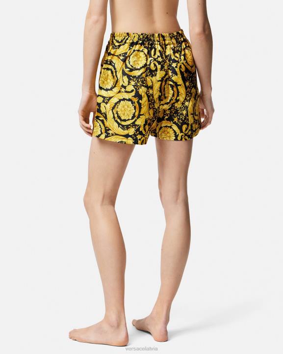 drukāt apakšveļa un pludmales apģērbs Versace 806B1030 sievietes baroko apdrukas zīda pidžamas šorti