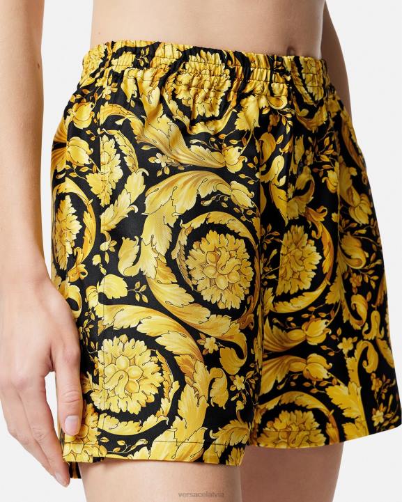 drukāt apakšveļa un pludmales apģērbs Versace 806B1030 sievietes baroko apdrukas zīda pidžamas šorti
