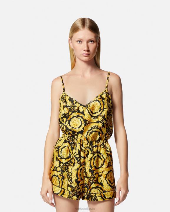 drukāt apakšveļa un pludmales apģērbs Versace 806B1031 sievietes baroko apdrukas zīda pidžamas šorti