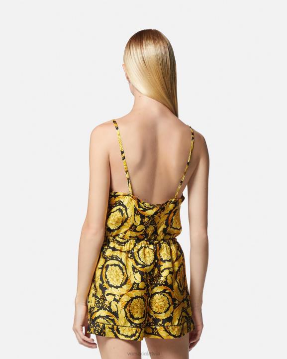 drukāt apakšveļa un pludmales apģērbs Versace 806B1031 sievietes baroko apdrukas zīda pidžamas šorti