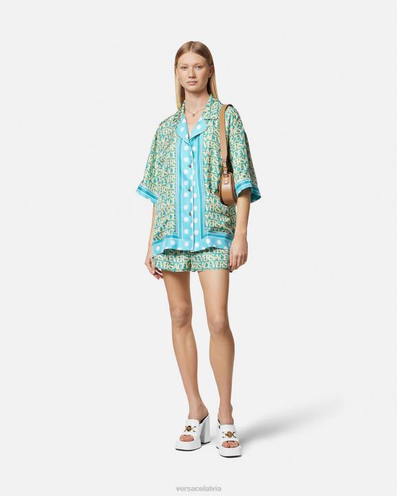 drukāt apģērbs Versace 806B191 sievietes vispusīgi zīda šorti