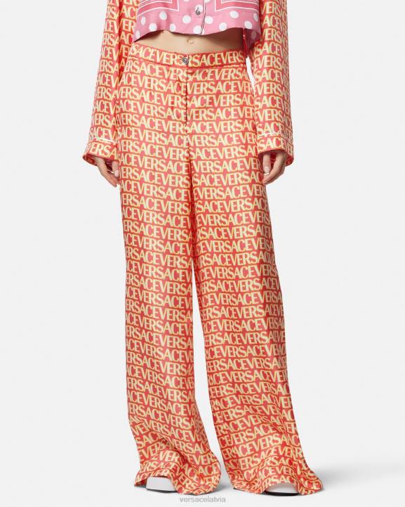 drukāt apģērbs Versace 806B192 sievietes viscaur zīda bikses