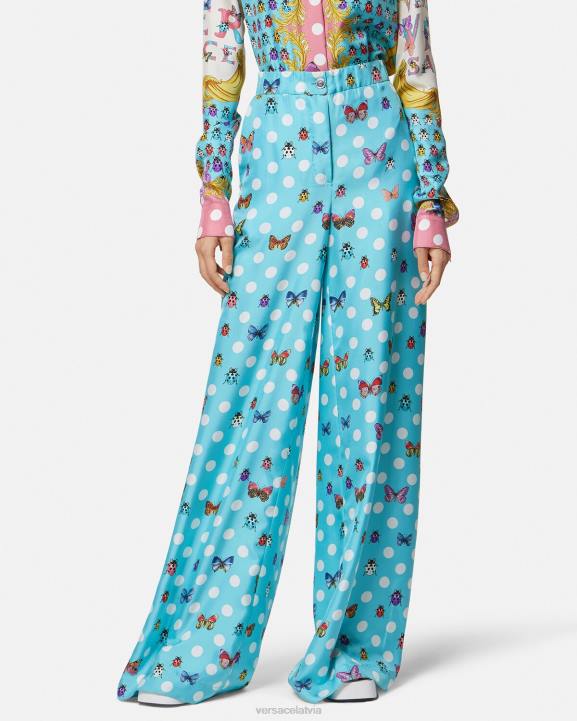 drukāt apģērbs Versace 806B196 sievietes tauriņi zīda bikses