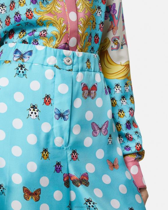 drukāt apģērbs Versace 806B196 sievietes tauriņi zīda bikses