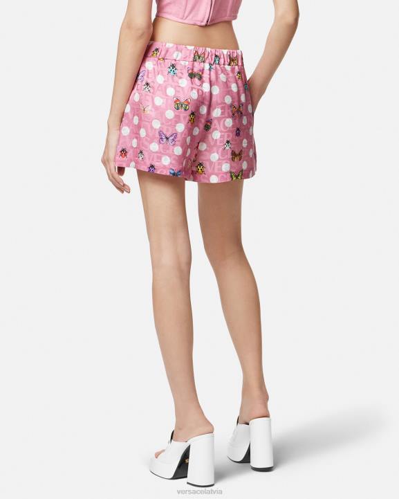 drukāt apģērbs Versace 806B197 sievietes butterflies zīda maisījuma šorti