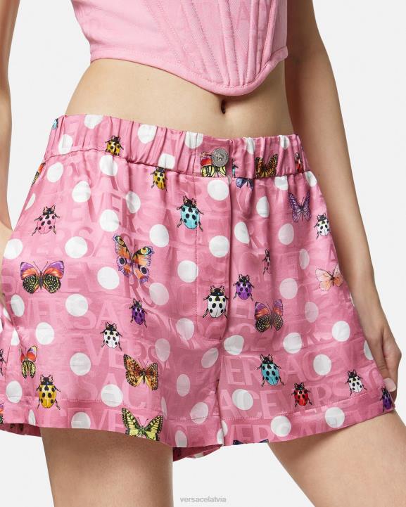 drukāt apģērbs Versace 806B197 sievietes butterflies zīda maisījuma šorti