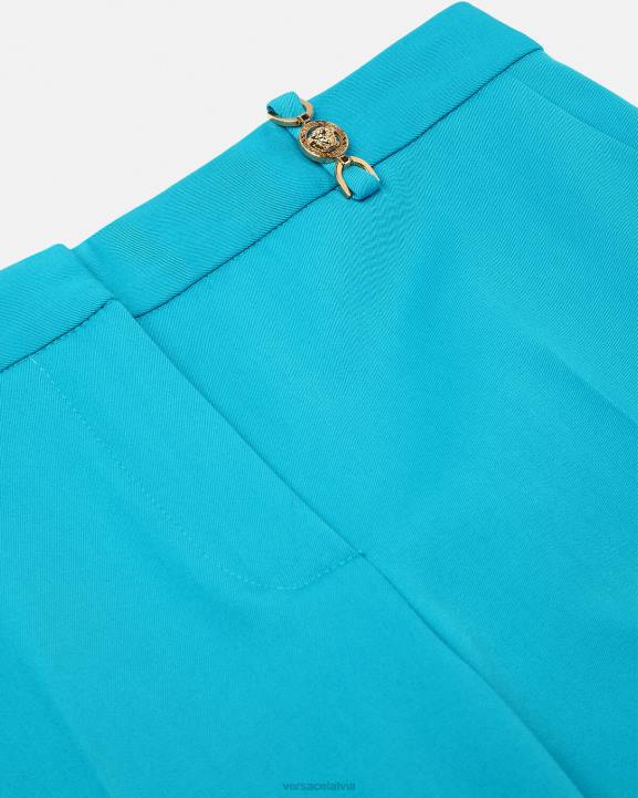 gaiši zils apģērbs Versace 806B124 sievietes uzplaiksnītas bikses
