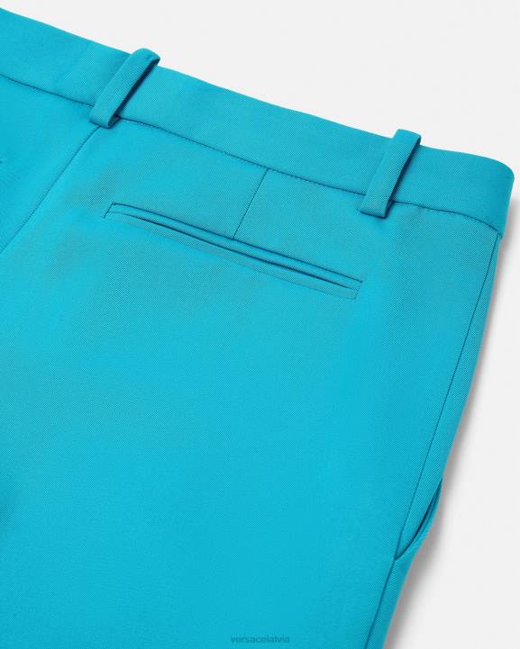 gaiši zils apģērbs Versace 806B124 sievietes uzplaiksnītas bikses