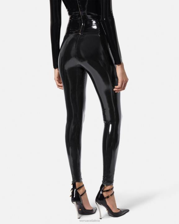 melns apģērbs Versace 806B203 sievietes lateksa legingi