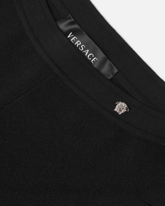 melns apģērbs Versace 806B208 sievietes grieztas adītas uzliesmojošās bikses