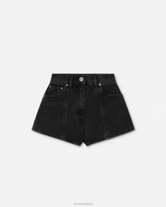 melns apģērbs Versace 806B217 sievietes medusa džinsa šorti