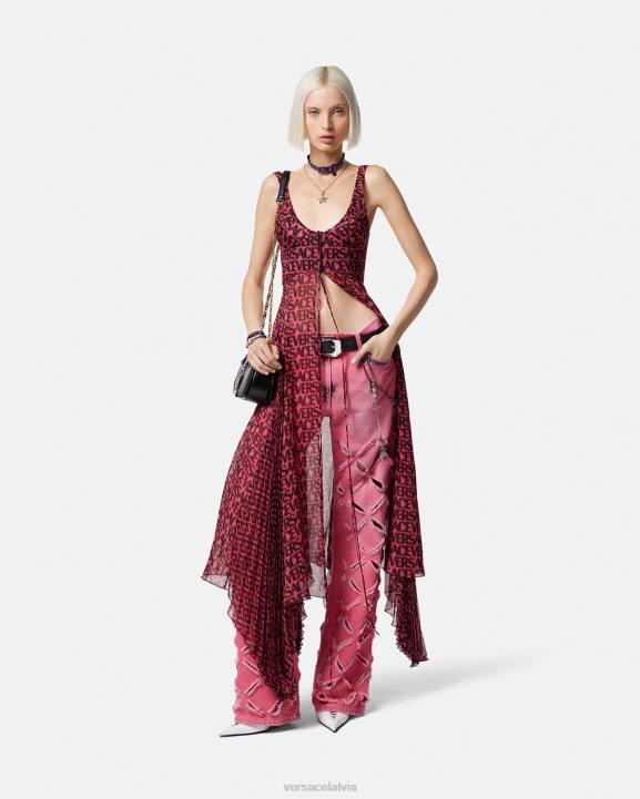 rozā apģērbs Versace 806B206 sievietes griezti medūzas džinsi