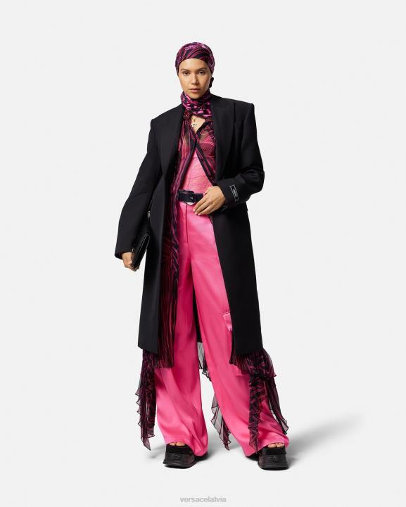 rozā apģērbs Versace 806B209 sievietes platas kravas bikses