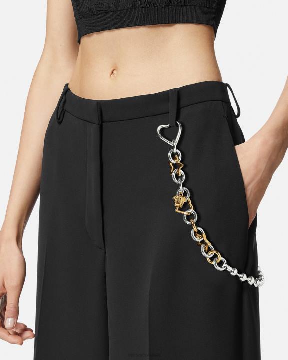 sudrabs un zelts apģērbs Versace 806B218 sievietes funky ķēdes cilpas josta